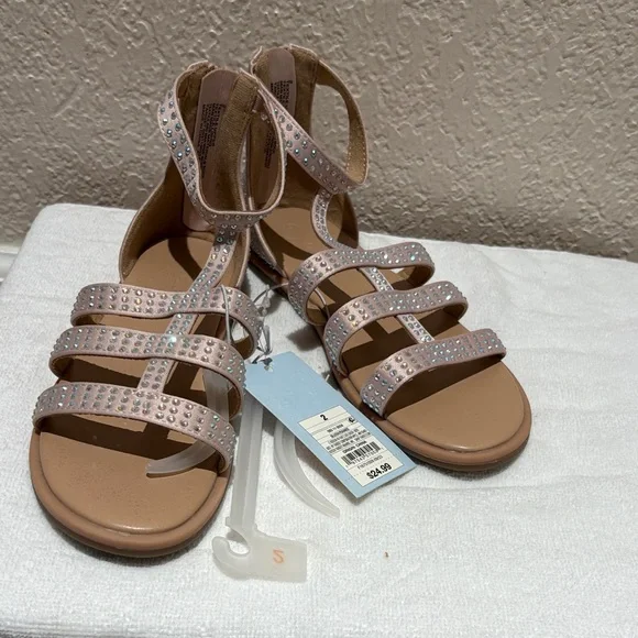 Cat & Jack Women's Sandals - Tan with Silver Accents - Picture 5 of 5